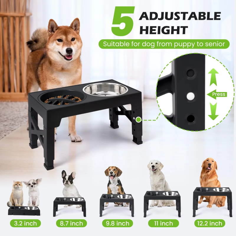 Elevated Dog Feeder Bowls Adju - Royal Canin Food Medium 评论和价格