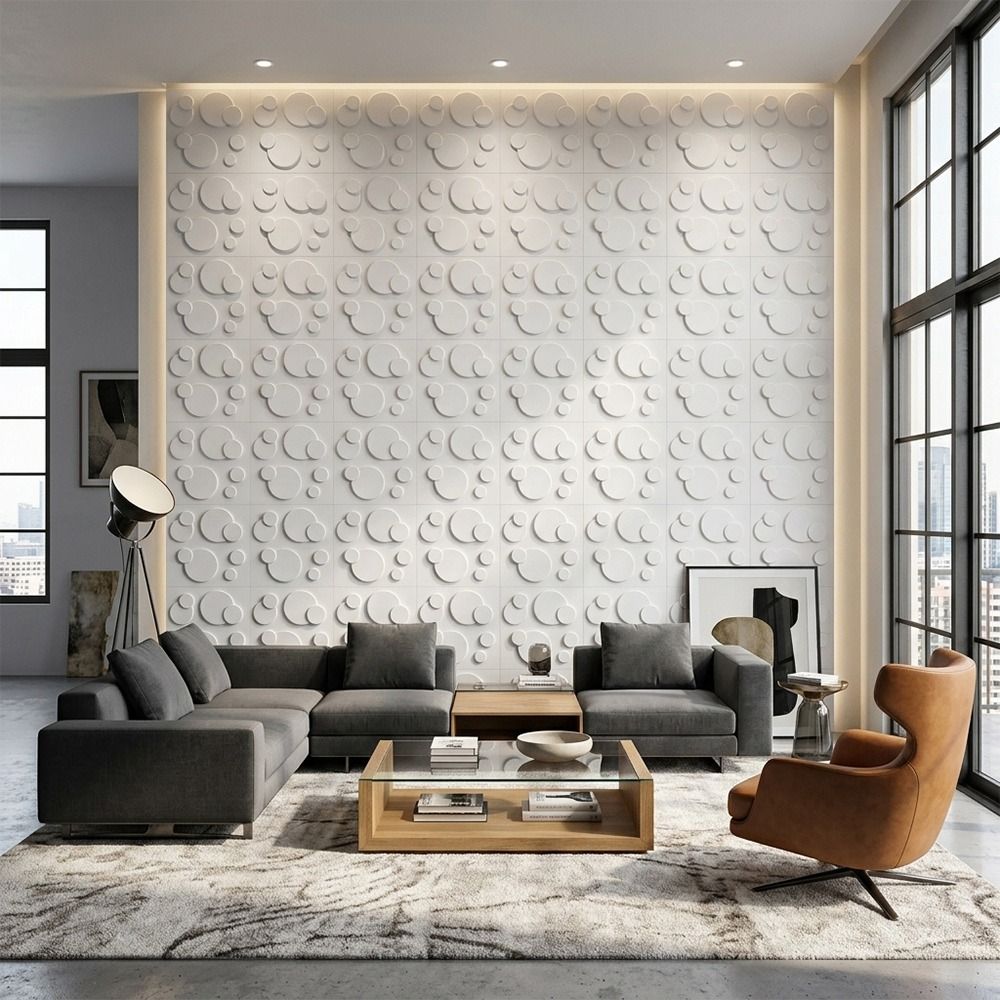 White 3D Wall Panel 50*50cm Em - Pvc Panel Background 评论和价格